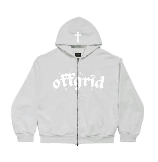 Off Grid Grey Faith Zip Up